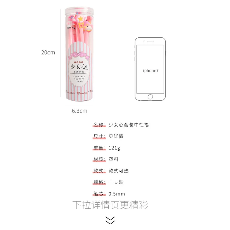 Cute Korean cartoon animals design school student gel pens set stationery supplies 0.5mm black ink 10pcs/lot