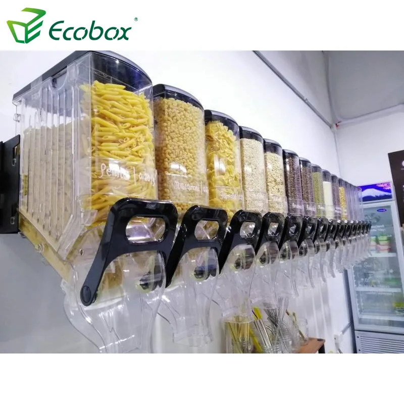 Top plastic gravity food dispenser bin bulk candy cereal nut dispenser for supermarket