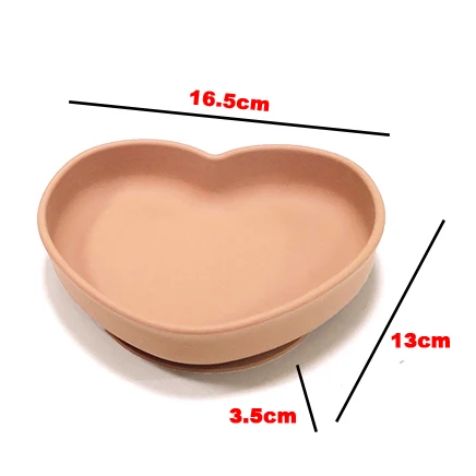 2024 Hotsale BPA Free Toddler Children Tableware Kids heart shape Silicone Suction Plate