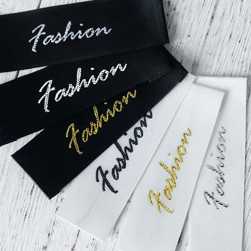 Woven Jacquard Custom Wash Care Labels Neck Label Satin Fabric Printing Garment Washable Shoes Labeling Printing Machine