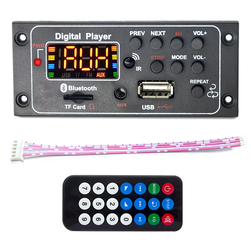 USB Radio FM Audio Screen BT 5.0 MP3 Media Player Decoder Board