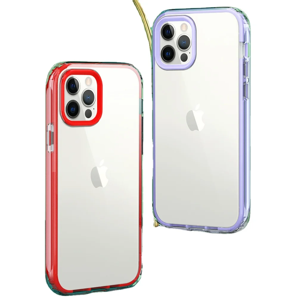 Simple Anti-knock Soft TPU Transparent Clear Phone Case Shockproof Protect Cover for iphone 12