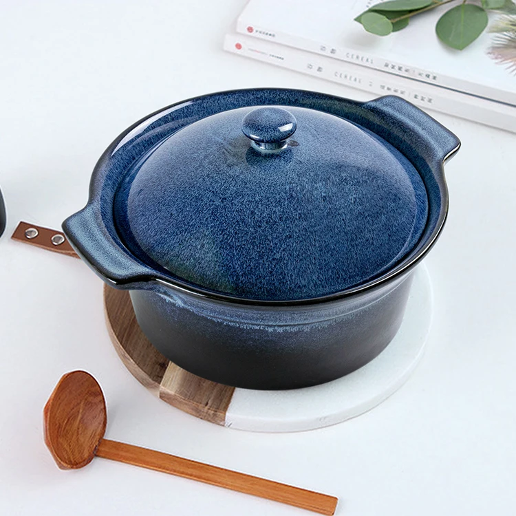 Factory Price Ceramic Round and Rectangle stoneware dutch oven casserole dish with Lid In Glaze