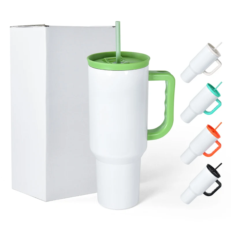 New style 40oz Stainless Steel double wall Insulated Sublimation Blank 40 oz Tumbler Camping Mug cup With Handle