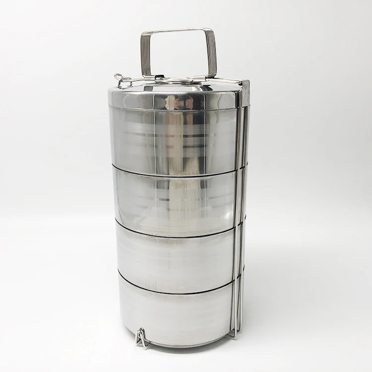 Newest 2/3/4/5 layers stainless steel food containers tiffin food carrier with handle