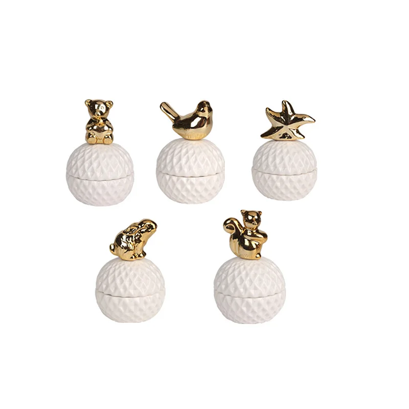 Handmade luxury ceramic trinket jewelry display box for gift organizer necklace container storage case