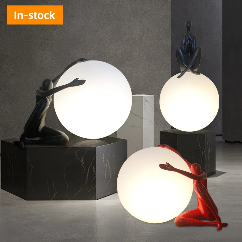 Nordic Art Sculpture Humanoid Abstract Designer Led Hotel Living Room Bedroom Modern Floor Lamp table lamp