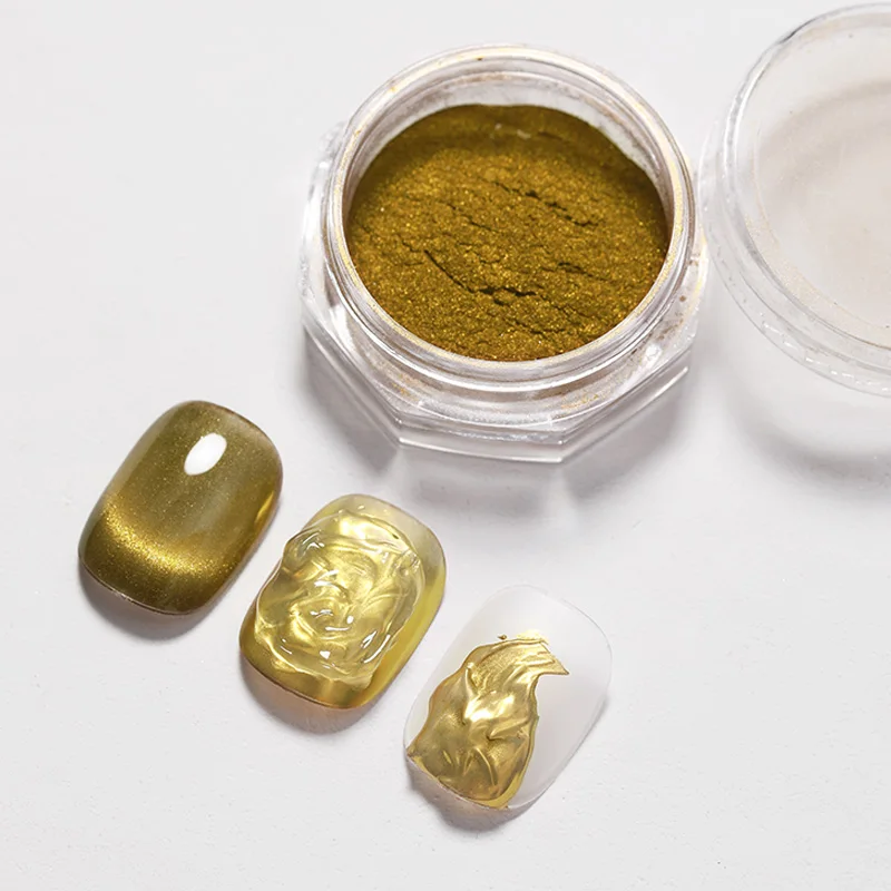 Custom 6 Colors Mirror Magic Nail Art Powder Mermaid Color Water Light Magnet Powder Nail Magnetic Nail Powder