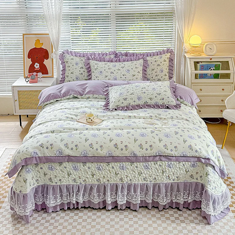 Wholesale Modern Factory Cotton Fabric Bedding Set Bed Sets 4 Pieces King Size Quilts Cover Set Bedspread For Home