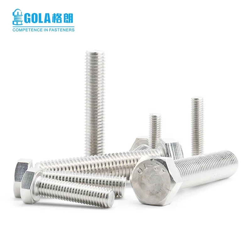 
 DIN933 DIN931 SS304 A2 70 A4 80 M6 M12 шестигранные болты с плоской головкой A480 нержавеющая сталь 316 шестигранный болт и гайка  