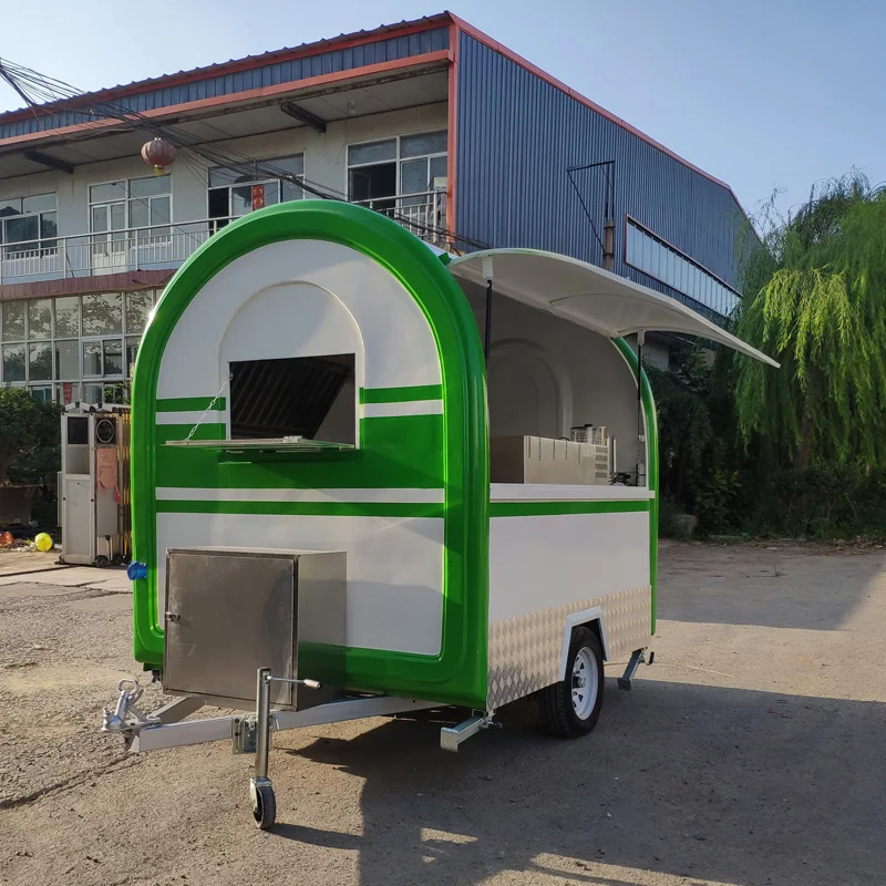 2022 New Style Full Size story mobile bar  trailer food ice cream cooler cart mobile food push cart in New Zealand