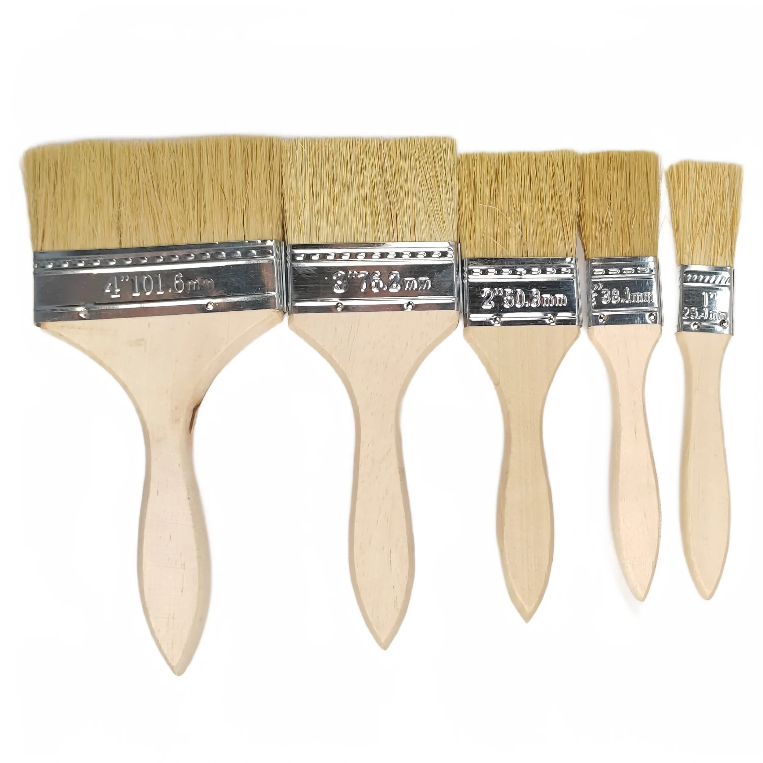 Wood Handle Flat Bristle Paint Brush Wall Painting Brush for Wall Cabinets House Touch-ups Dust Cleaning Industrial