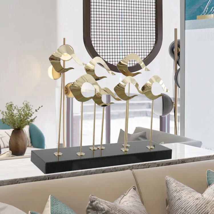 Wholesale Custom Small Size Modern Art Work Home Decor Metal Crafts Abstract Leopard Stainless Steel Statues Table Sculpture