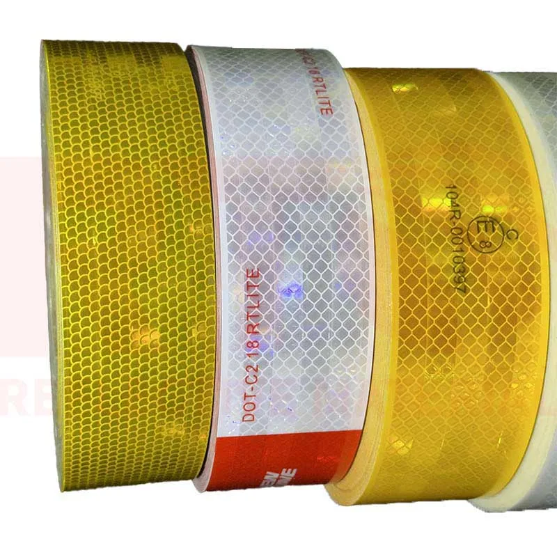 Custom Design Self Adhesive Diamond Grade Retro Warning Safety Yellow Tape Reflective Sticker Roll for Car