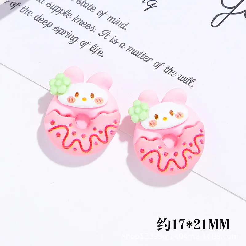 Trend wholesale multicolor flat back resin candy color sanrio donut carton melody kuromi cute charms for diy mobile phone