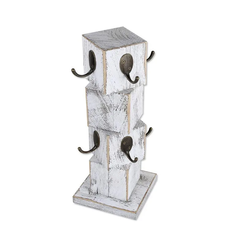 handmade wood coffee mug holder stand freestanding design coffee cup rack rustic wooden mug tree