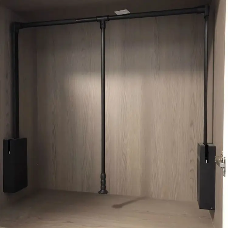 Wardrobe pull-down hanger with buffer wardrobe lifting hanger soft closing wardrobe elevator