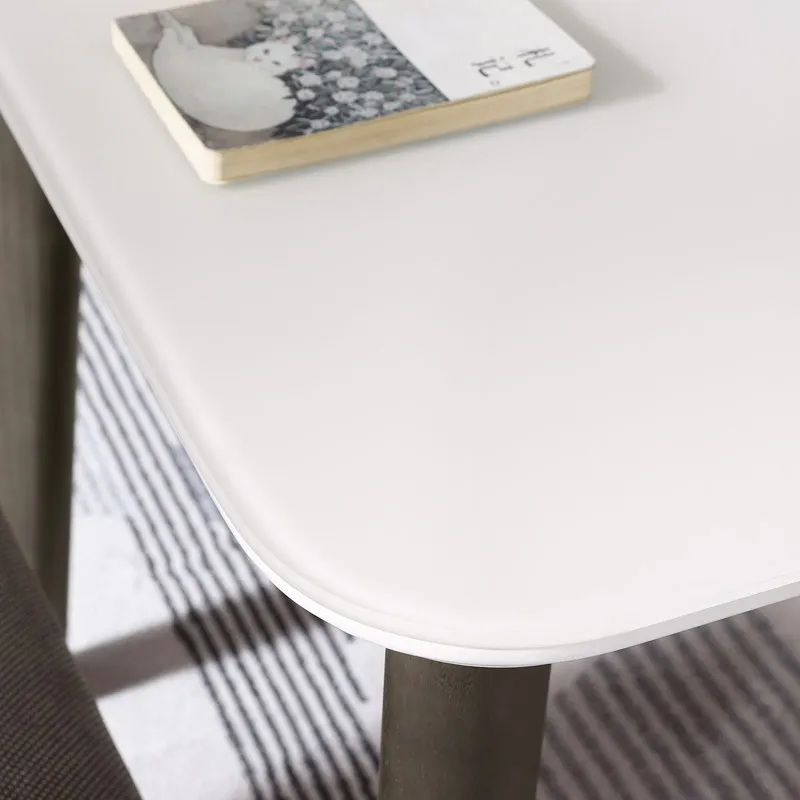 Linsy Top Banquet Luxury Home Furniture Dinning Set Italian With 4 6 Chairs White Wooden Modern Glass Top Dining Table LS062R1