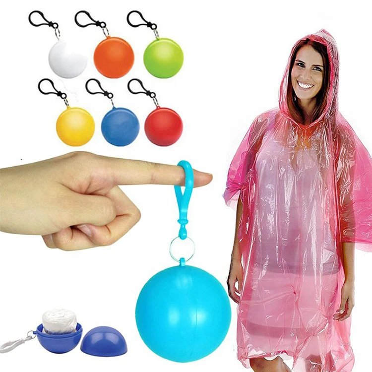 Promotional waterproof printed disposable raincoat ball rain poncho