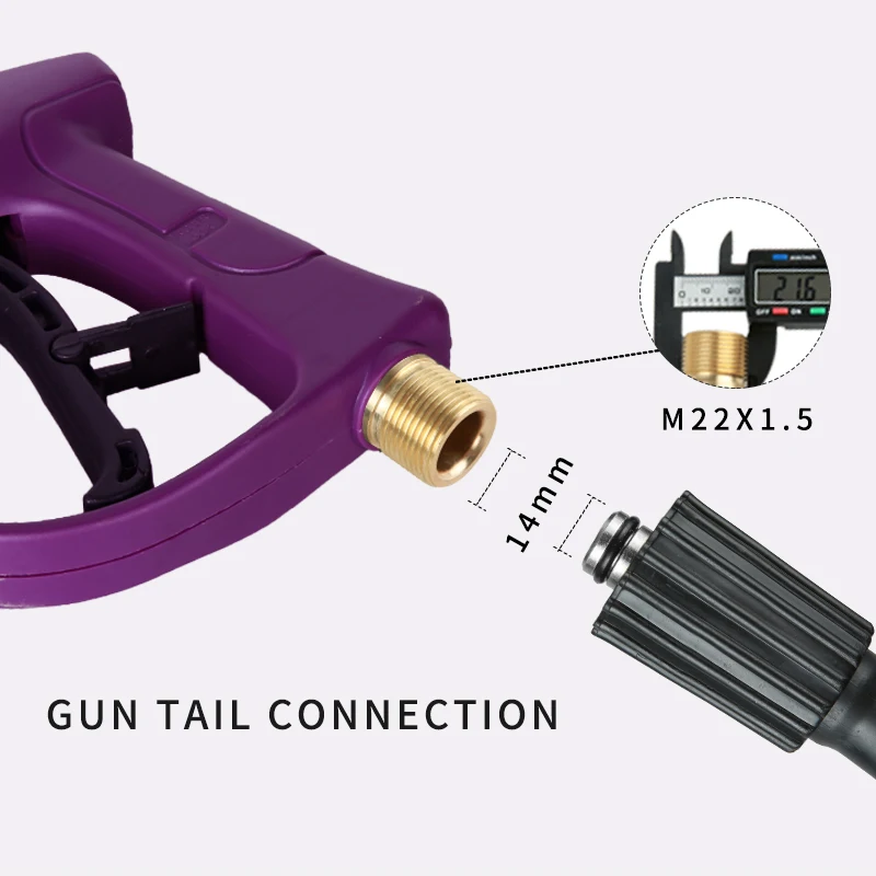 SPS High Pressure Carwash equipment Purple Water Short Spray Gun Pressure Washer Parts Power carwash gun