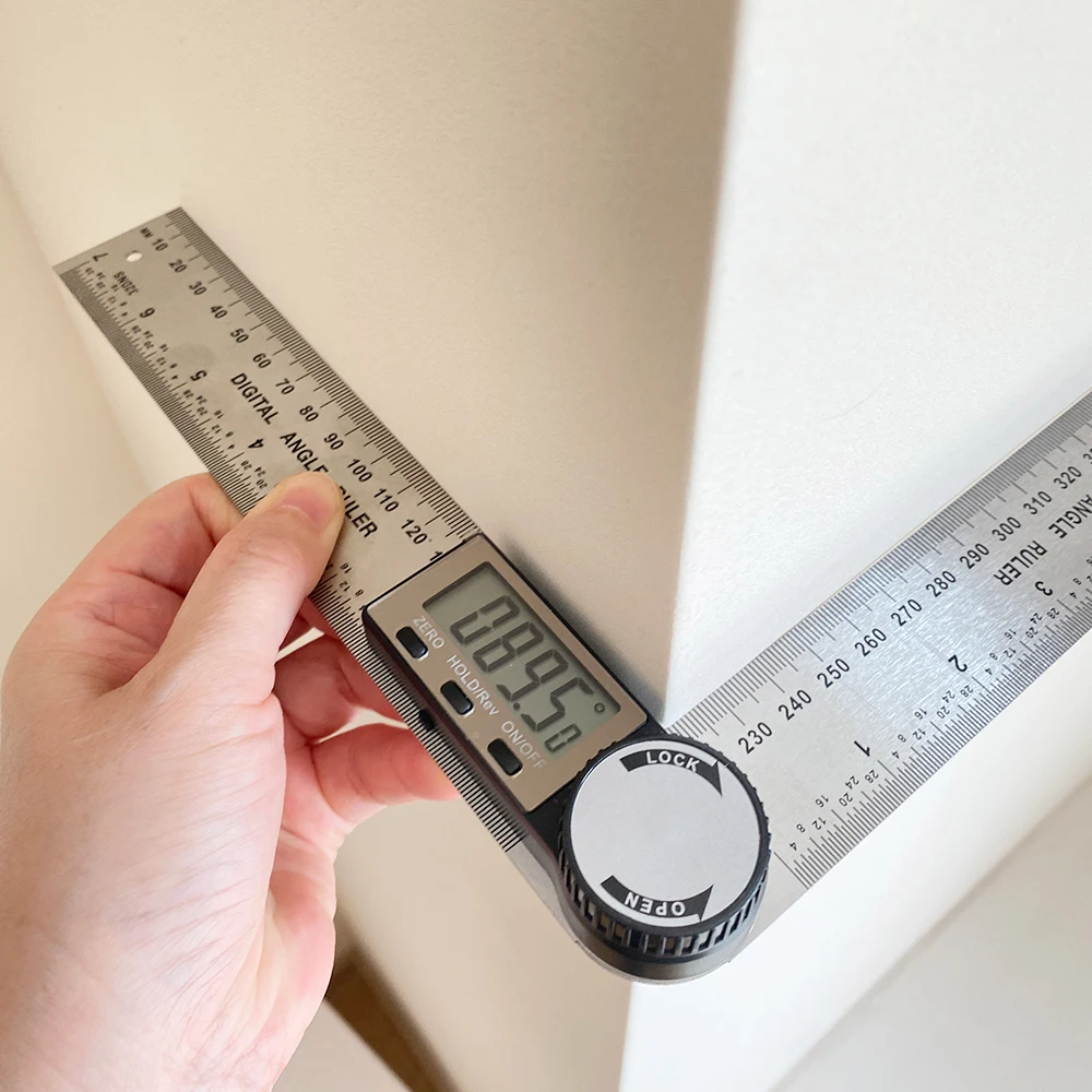 Custom Protractor 200mm 300mm 500mm Digital Display Angle Ruler Measuring Tool Stainless Steel Digital Angle Finder Ruler