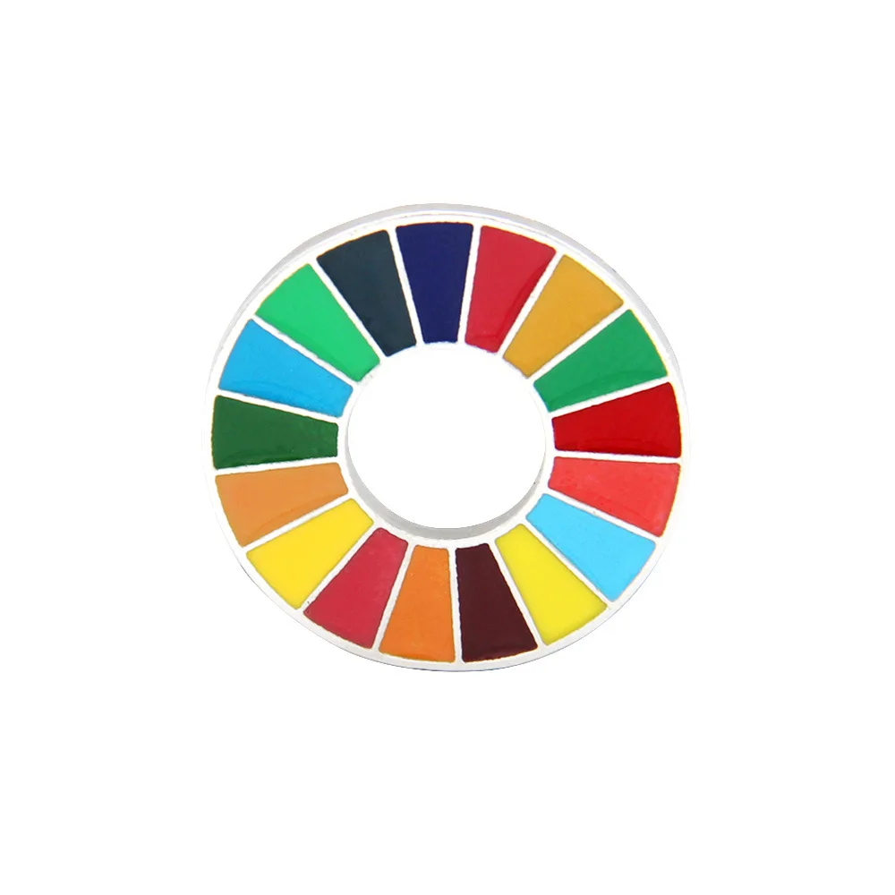 Round and Hollow Metal Badge Custom Peace Pigeon Rainbow Multi-color Soft Enamel Lapel Pin Pride