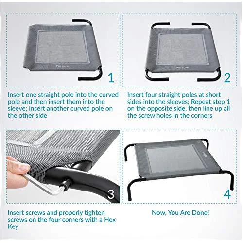High Quality Waterproof Mesh Indoor and Outdoor Foldable Raised Elevated Dog Bed for Cat with Breathable Feature and Travel