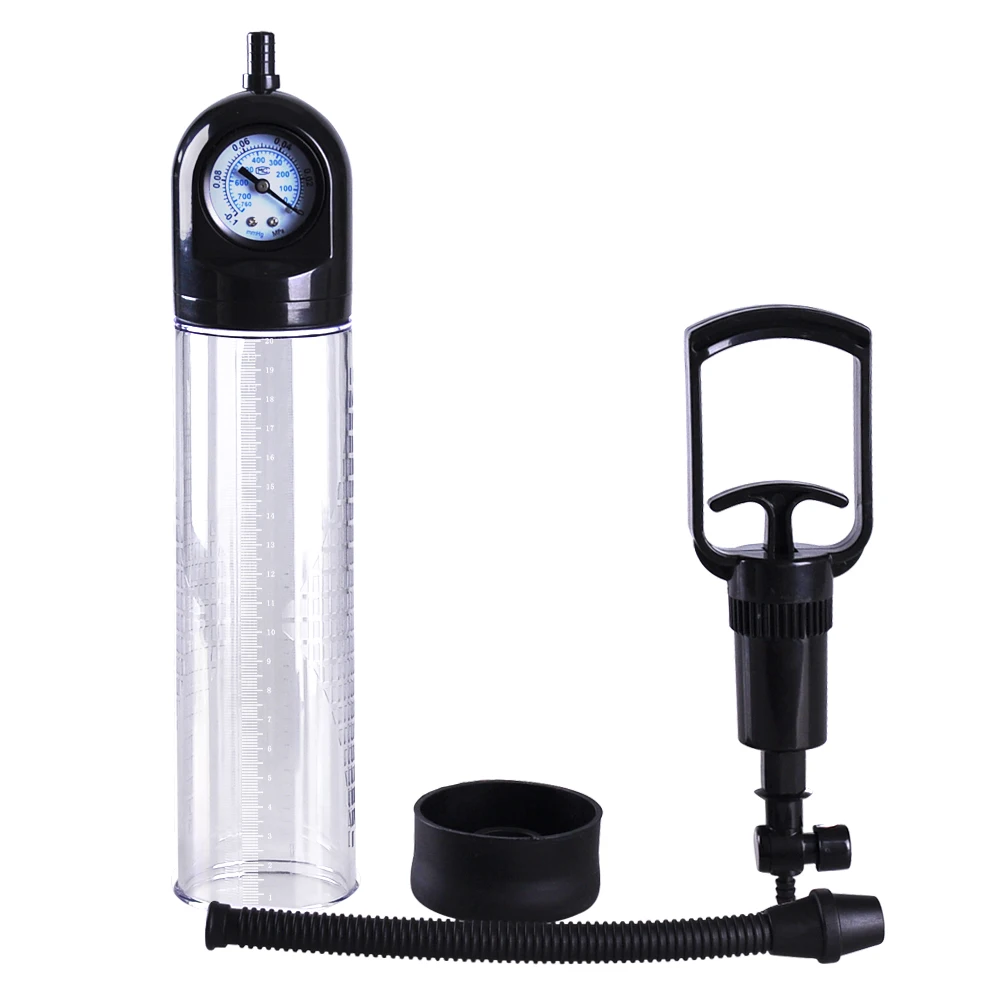 CANWIN Penis Air Gauge Vacuum Male Enlargement Pump with 3 Silicone Rubber Ring for Man Sex