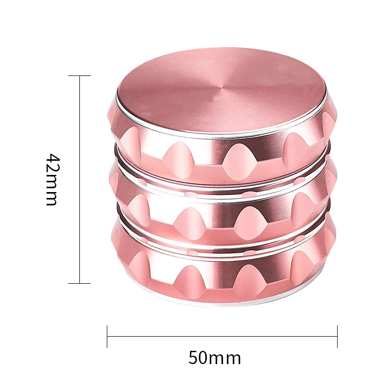 50mm Wholesale high quality aluminium colorful Grinder herb metal tobacco herb Grinder