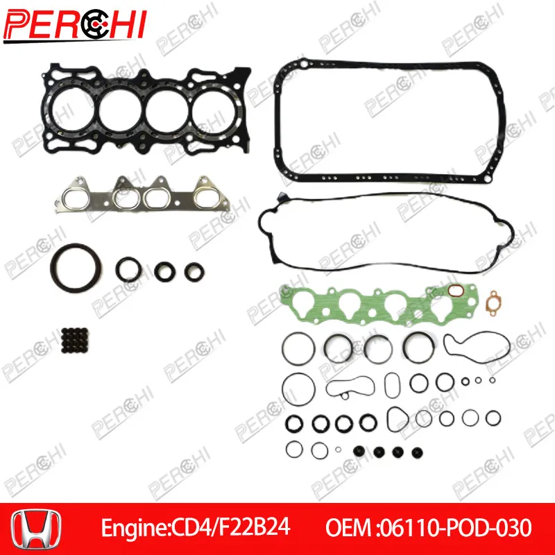 PERCHI For Honda F20A7,F20B3,F22B5,F22B8 ACCORD V CD4 CD5 CD7 SHUTTLE 2.0 2.2L Engine Head Gasket Kit Full Set 06110-POD-030