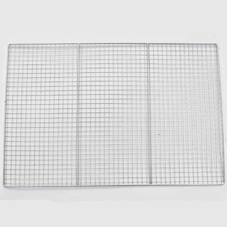Customized Heat Resistant 304 Stainless Steel Welded Grill BBQ Baking Wire Mesh Tray For Oven Bakery Wire Welded Mesh Grid Plate