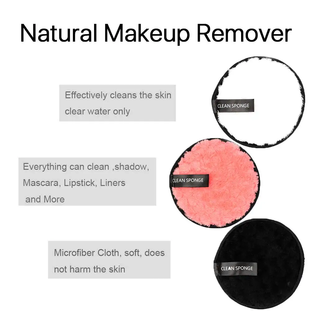 Hot selling in Amazon 2 or 3 layer Gentle Exfoliation Round double Microfiber Reusable Makeup Remover Pads