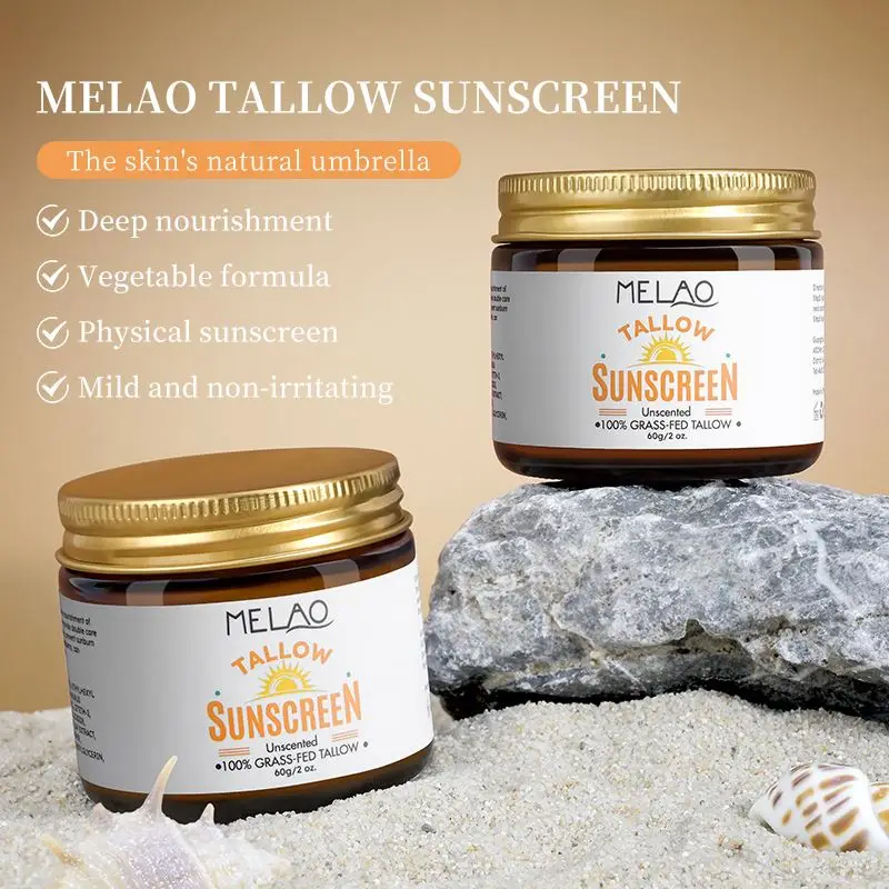 High Quality Natural & Zinc Oxide, Water Resistant, Non-greasy Formula For Face And Body Beef Tallow Sunscreen