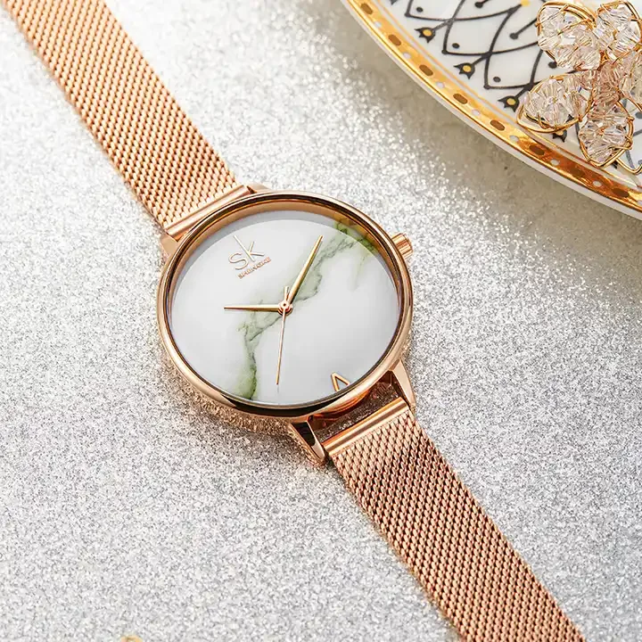 SHENGKE Luxury Jewelry Watches Bracelets Earring Necklace Jewelry Watch Gift Set Box K0039L 12 Blue Accessories Luxury Watch Set