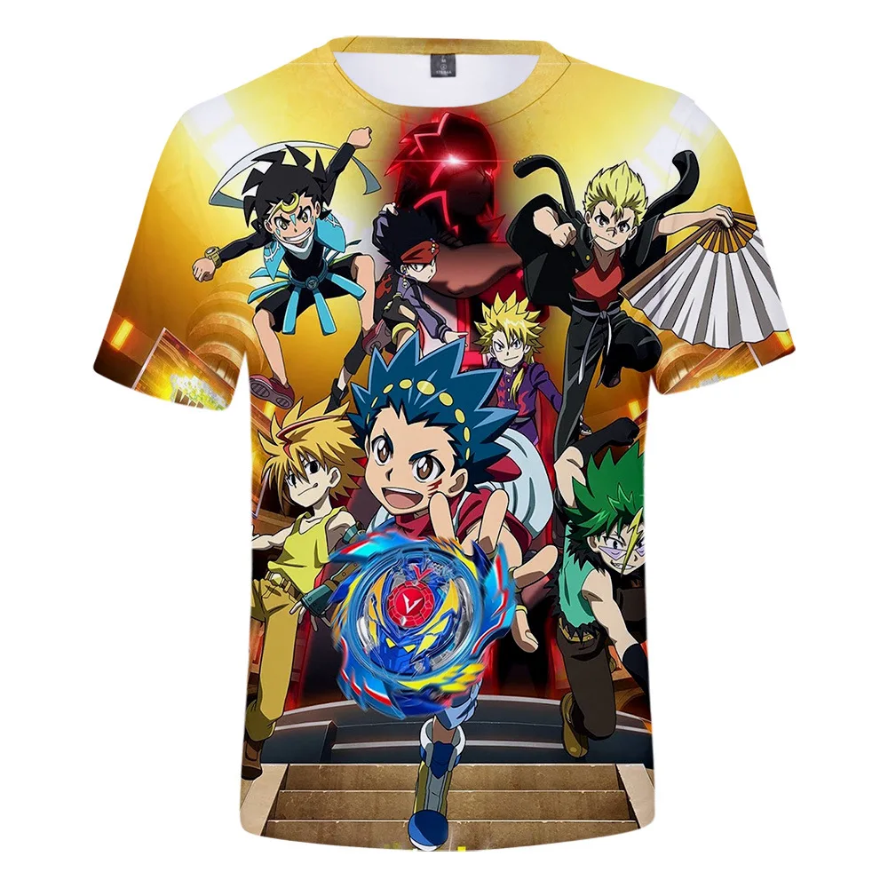 
2021 hot sale 3D printed Beyblade Burst Evolution t shirt Beyblade Burst Evolution design 3D printed t shirt 