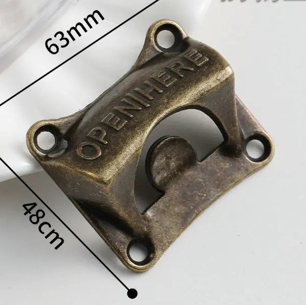 Black Silver Wall Mount Bottle Opener Kit with Screws Vintage Rustic Bar Bottle Opener Wall Mount Beer Cap Opener