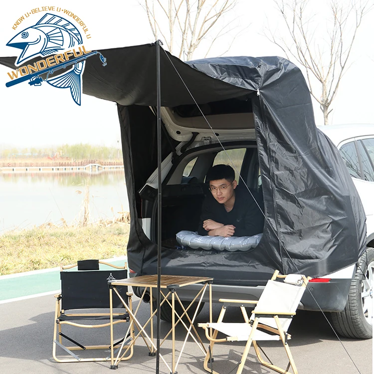 Portable Folding Outdoor Camping Anti UV Waterproof SUV Awning Shelter Camping Car Rear Tent