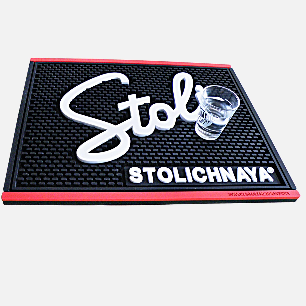 OEM-логотип мягкий ПВХ резиновый коврик для бара budweiser