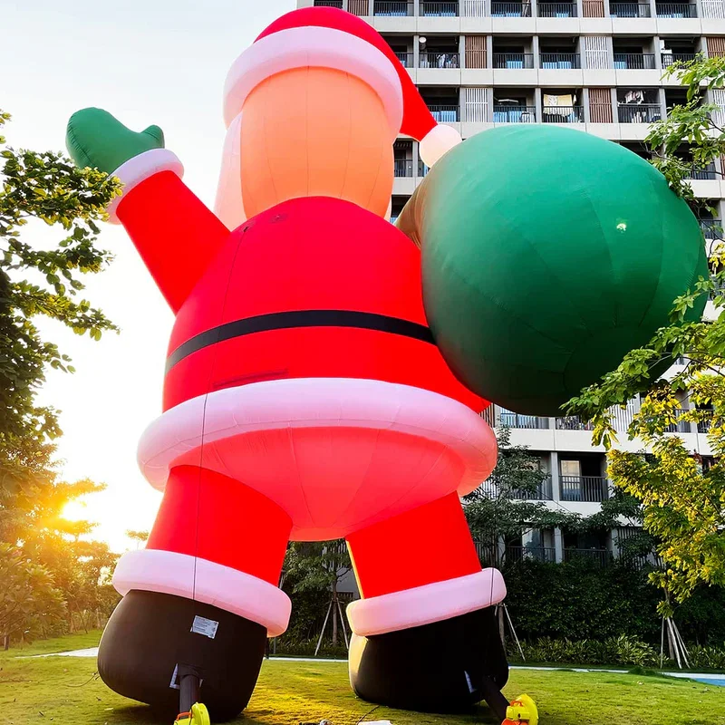 China Factory 40ft Giant Christmas Inflatables Blow Up Yard Decorations Inflatable Santa Claus For Holiday Xmas Patio Lawn