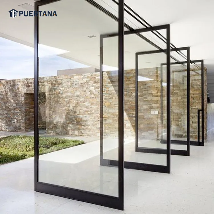 Interior Master Line Multi Panel Pivot Glass Revolving Door Aluminium Internal Aluminum Center Glass Pivot Doors