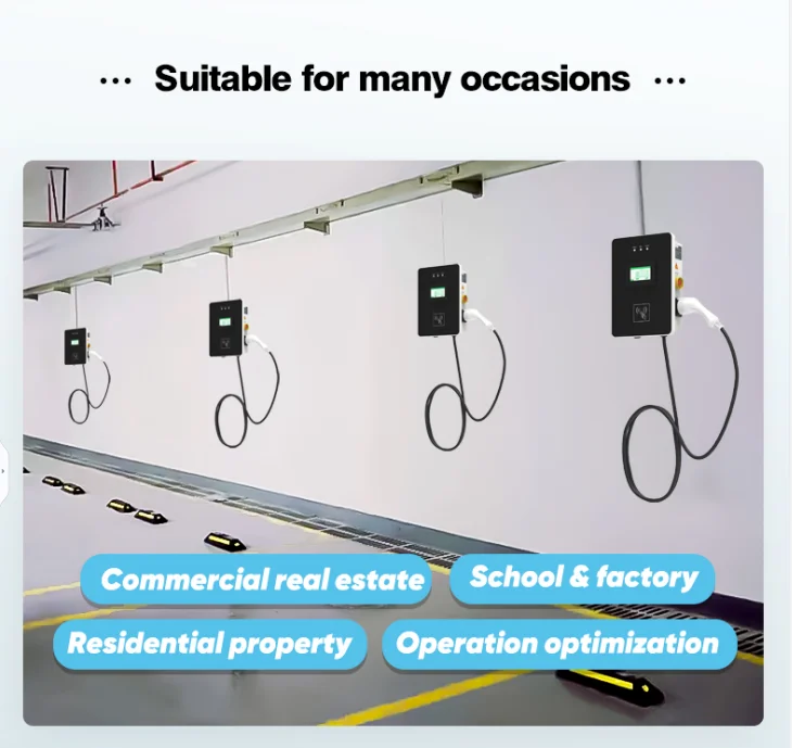 High Quality Charging Pile 32A 7kW Floor Standing Wall Mounted AC Ev Charger Station Easy to Install For Electric Vehicle