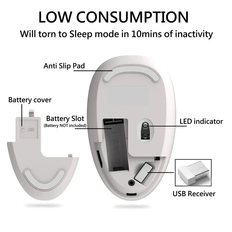 Portable Cute Cartoon Printed Pig Tiger Mouse Optical 2.4G USB Wireless Mouse office PC Laptop