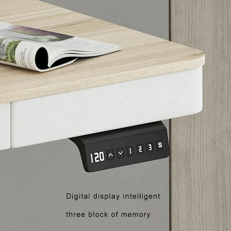 Ergonomic Electric adjustable desk height adjustable standing desk sit to stand table  with drawer for home and office use