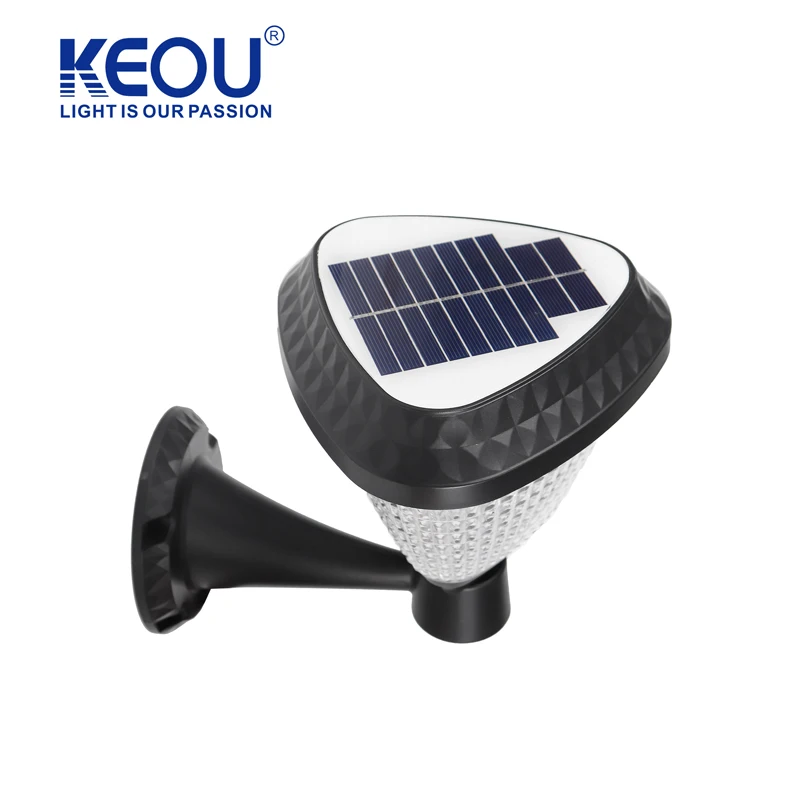 KEOU multi-mode solar garden light column, wall, floor plug, and middle column IP65 garden light