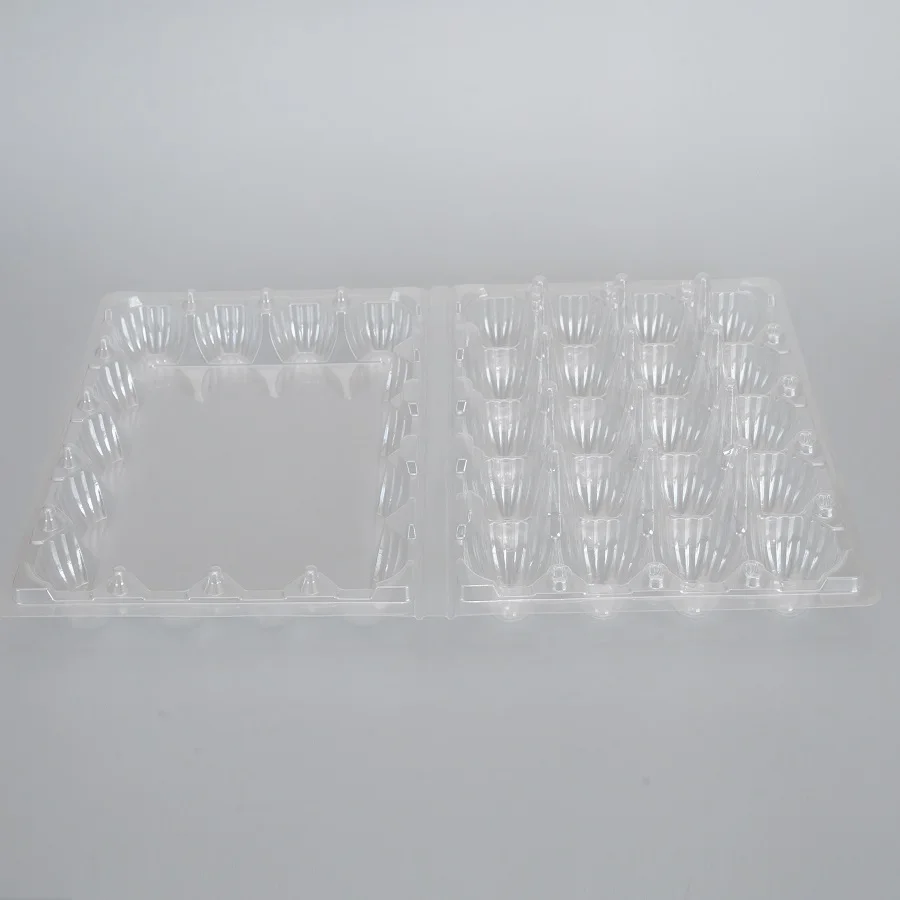 china manufacturer cheap customized plastic pack recyclable egg blister tray 20 holes egg tray