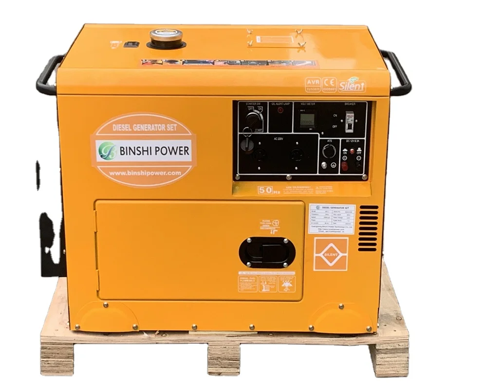 Air Cooled Single Phrase 5Kw 5kva Small Silent Power Diesel Generator Set Alternative Energy Inverter Factory Cheap Price