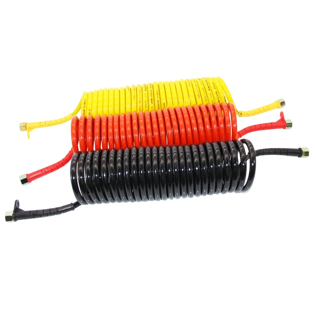 Recoiled Pneumatic Air Hose Trailers Plastic Round Pipe Spiral Tube Explosion Proof Tubing
