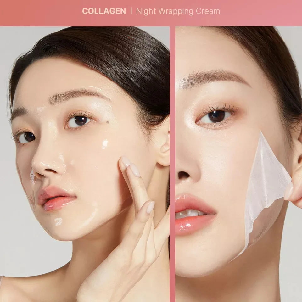 Customized Skin Care Facial Collagen Mask Hydrolyzed Collagen Overnight Wrapping Peel Off Facial peel-off face night Mask