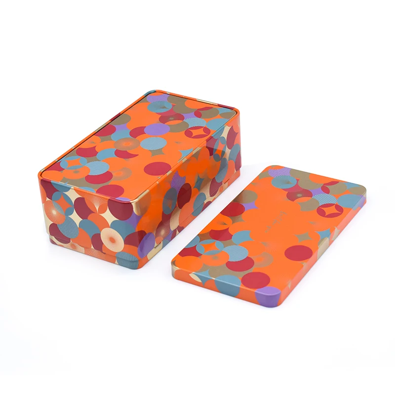 Rectangular spot flip tin box support custom logo fish cable data cable headphone cable jewelry packaging