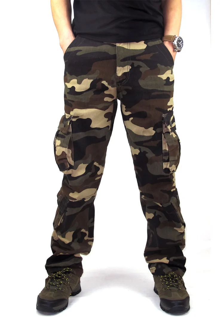 Hot Sale Man camouflage Overalls Pants Multi Pockets Breathable Straight Trousers Casual Cargo Pants For Men